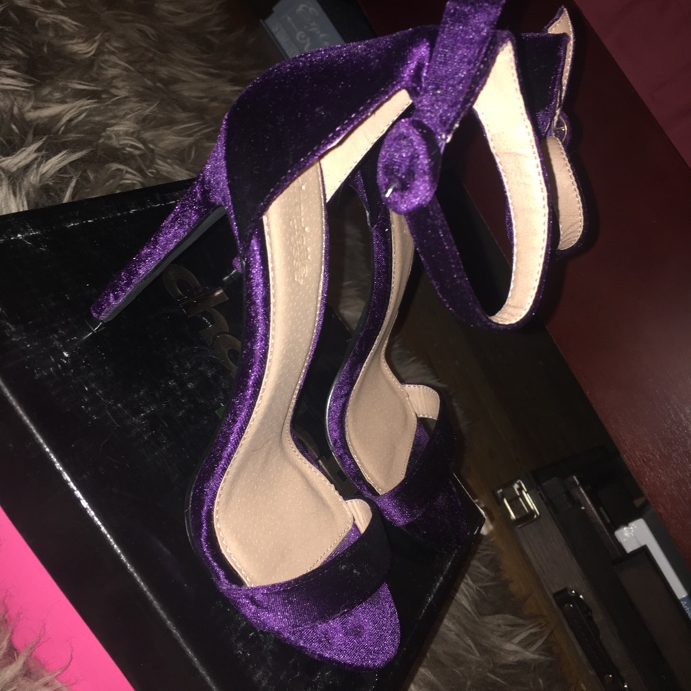 Purple Velvet Heels 💜